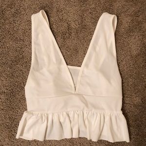 White flowy crop top